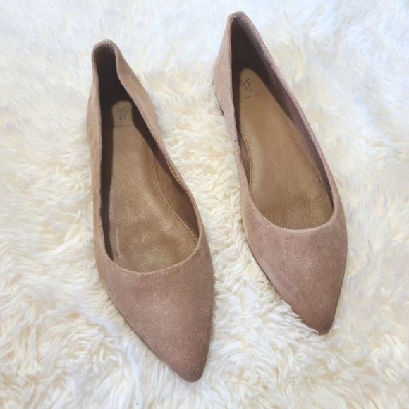 Frye Sienna Suede Ballet Flat Pale Blush Size 7